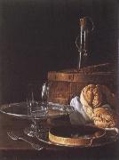Melendez, Luis Eugenio Still-Life with a Box of Sweets and Bread Twists oil painting